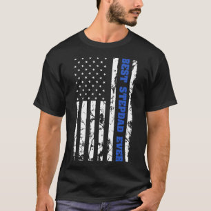 Beste stiefvader ooit Amerikaanse vlag Patriottis T-shirt