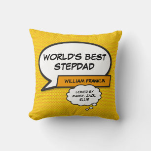Beste Stiefvader Stiefpapa Fun Superheld Ter Werel Kussen