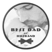 Beste Stropdas voor vader en man, Elegant Foto Hockey Puck (Voorkant)