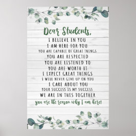 Beste studenten Classroom Decor Wall Art Poster
