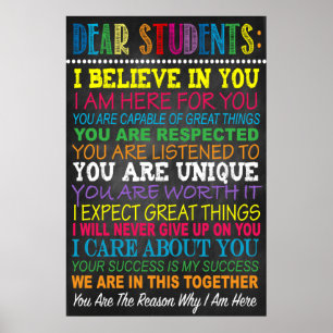 Beste studenten Poster leslokaal docent