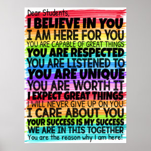 Beste studenten Waterverf Classroom Poster