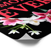 Beste supermam ooit rode tekst met rode bloemen poster (Hoek)