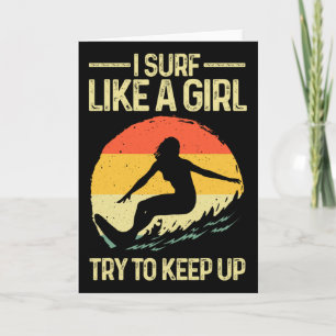 Beste Surf Als Een Meisje Surfer Kunst Voor Vrouwe Kaart