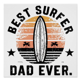 Beste surfer papa ooit perfect poster