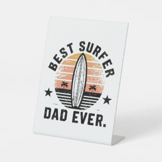 Beste surfer papa ooit reclamebord met voetstuk