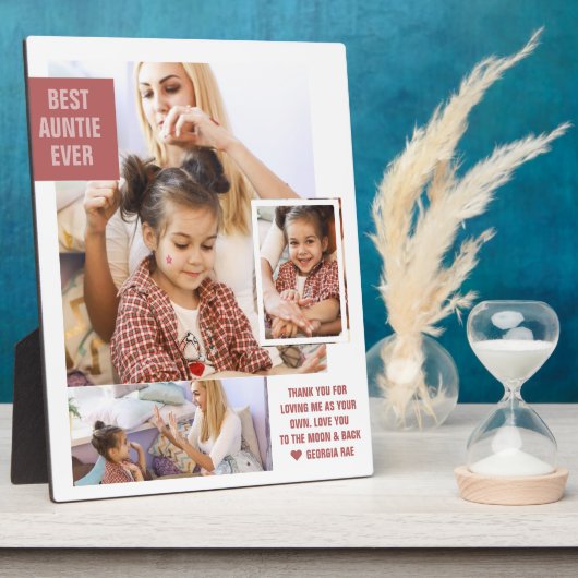 Beste tante Ever | Moderne fotocollage Plaque Fotoplaat (Zijkant)
