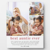 Beste tante Ever | Moderne fotocollage Plaque Fotoplaat (Voorkant)