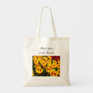 Beste tante in de wereld! tasjes Tulp Bloemen Tote Bag