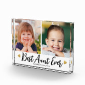Beste Tante Ooit 2 Afbeelding Collage Hart Keepsak Fotoblokken (Rechts)