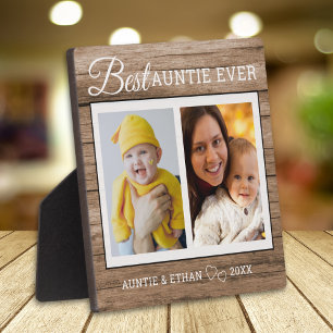 Beste Tante Ooit 2 Foto Collage Rustiek Hout Fotoplaat