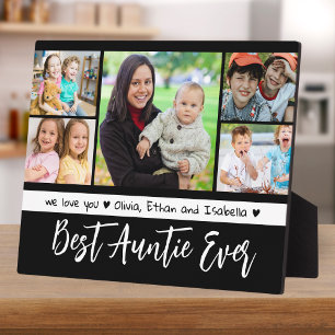 Beste tante ooit 5 foto collage zwart en wit fotoplaat