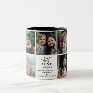 Beste tante ooit 7-fotocollage persoonlijke boodsc tweekleurige koffiemok