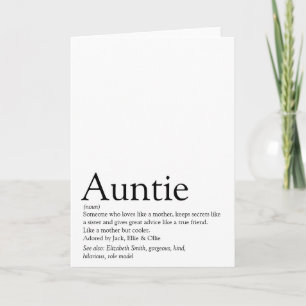 Beste tante ooit, definitie van tante kaart