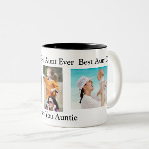 Beste tante ooit Gepersonaliseerde foto Tweekleurige Koffiemok