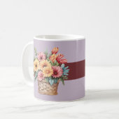 Beste tante ooit gerbera bloemen bourgogne koffiemok (Voorkant links)
