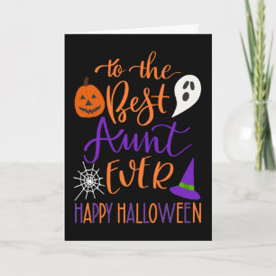 Beste tante ooit Halloween in oranje en paars Kaart