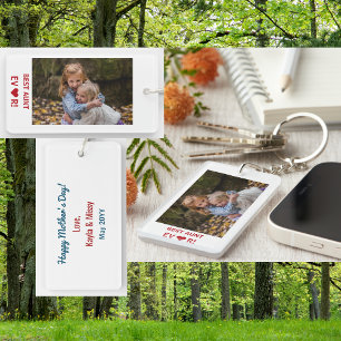 Beste tante ooit hart Moederdag Foto aandenken Sleutelhanger