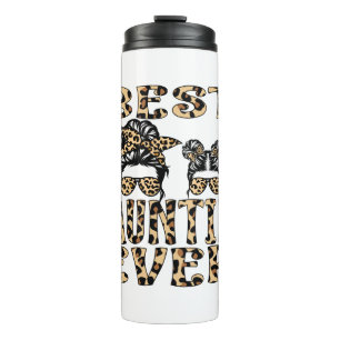 Beste tante ooit Leopard Plaid Moederdag Thermosbeker