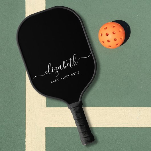 Beste tante ooit Monogram Zwart Pickleball Paddle