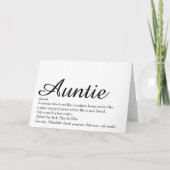 Beste tante ooit Oomzegster definitie script Kaart (Voorkant)