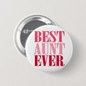 Beste tante ooit roze tekst ronde button 5,7 cm (Voorkant /achterkant)