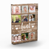 Beste Tante Ooit Rustic Wood 12 Afbeelding Collage Fotoblokken (Links)