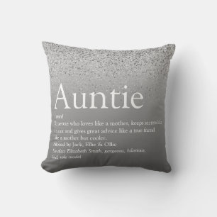 Beste tante ooit Tante definitie Zilver glinsteren Kussen