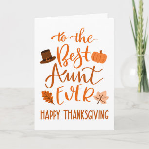 Beste tante ooit Thanksgiving dag in Sinaasappel Kaart