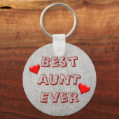 Beste tante ooit | Zandtextuurfoto Sleutelhanger (Voorkant)