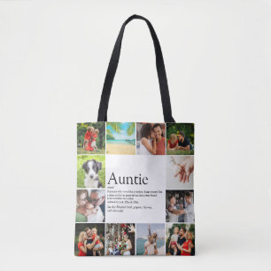 Beste tante, tante ooit definitie 12 foto collage draagtas