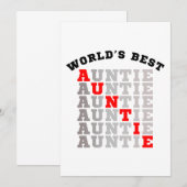 Beste tante ter wereld kaart (Voorkant / Achterkant)