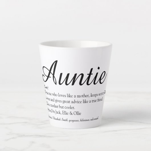 Beste tante ter wereld, tante-definitie chic schri latte mok (Voorkant)