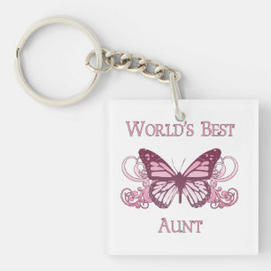 Beste tante ter wereld (vlinder) sleutelhanger