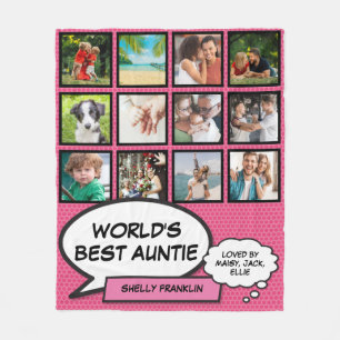 Beste Tante van de Wereld, Tante 12 Foto Comic Roz Fleece Deken