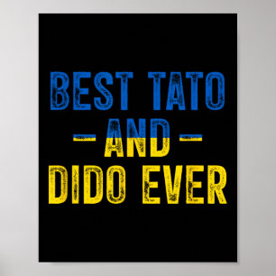 Beste Tato en Dido ooit Oekraïense vlag Vader Papa Poster