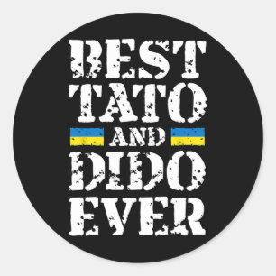 Beste Tato En Dido Ooit Oekraïne Vaderdag Trots  Ronde Sticker