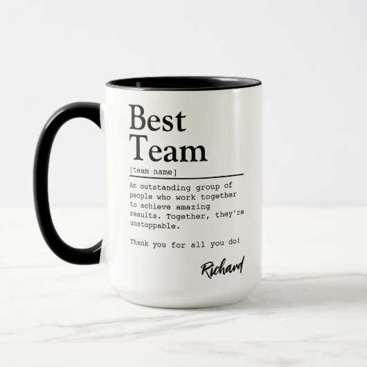 Beste Team Definition Custom Employee Appreciation Mok (Links)