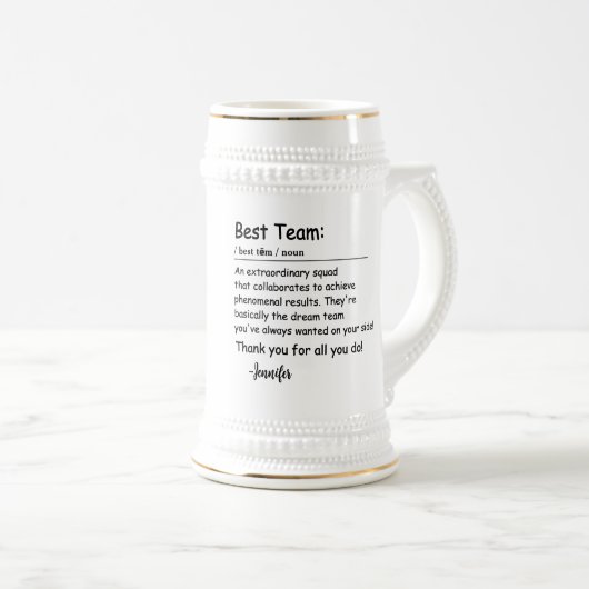 Beste Team Definition werknemer waardering Custom Bierpul (Voorkant rechts)