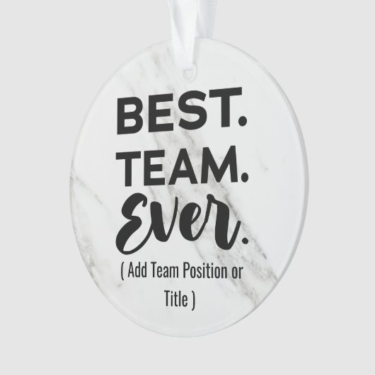 Beste team ooit, aangepaste naam of taak ornament (voorkant)