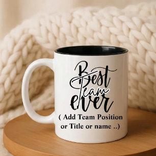 Beste Team Ooit   Geschenk met aangepaste naam   Tweekleurige Koffiemok