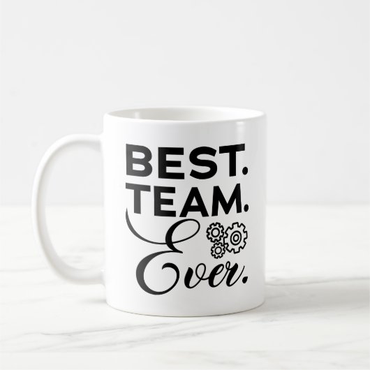Beste team ooit, waardeverminderingen voor werknem koffiemok (Links)