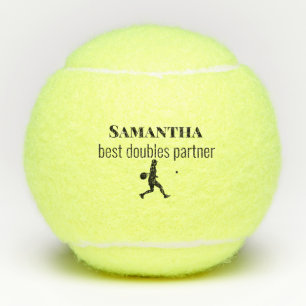 Beste Tennis Doubles de Naam Silhouette van de Par Tennisballen