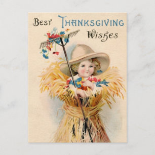 Beste Thanksgiving wenst kind Feestdagenkaart