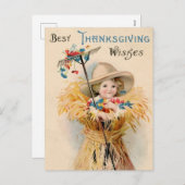 Beste Thanksgiving wenst kind Feestdagenkaart (Voorkant / Achterkant)