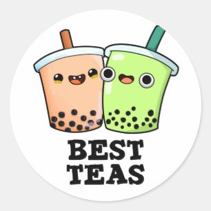 Beste Thees Grappige Besties Boba Theepin Ronde Sticker