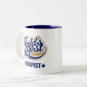 Beste therapist in de wereld tweekleurige koffiemok (Voorkant links)