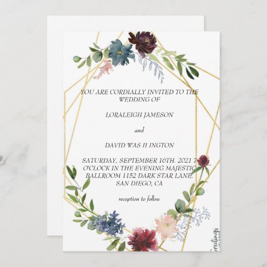 Beste trouw uitnodiging (Voorkant / Achterkant)