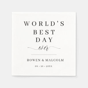 Beste trouwdag ooit ter wereld servet