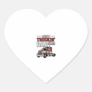 Beste Truckende Papa Ooit Vintage Truck T-Shirt On Hart Sticker